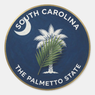 Adesivo Redondo Emblema do Palmetto da Carolina do Sul 🌴