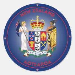 Adesivo Redondo Emblema do Patrimônio da Nova Zelândia