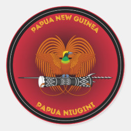 Adesivo Redondo Emblema do Patrimônio da Papua-Nova Guiné