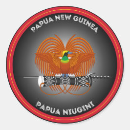 Adesivo Redondo Emblema do Patrimônio da Papua-Nova Guiné