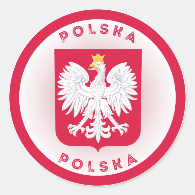 Adesivo Redondo Emblema do Patrimônio da Polônia (Frente)