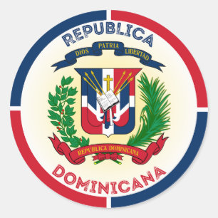 Adesivo Redondo Emblema do Patrimônio da República Dominicana