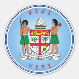Adesivo Redondo Emblema do Patrimônio de Fiji