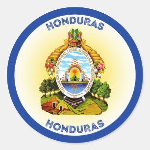Adesivo Redondo Emblema do Patrimônio de Honduras