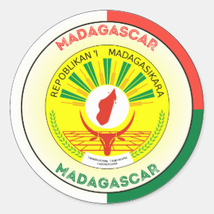 Adesivo Redondo Emblema do Patrimônio de Madagascar