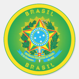 Adesivo Redondo Emblema do Patrimônio do Brasil