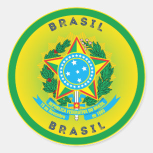 Adesivo Redondo Emblema do Patrimônio do Brasil
