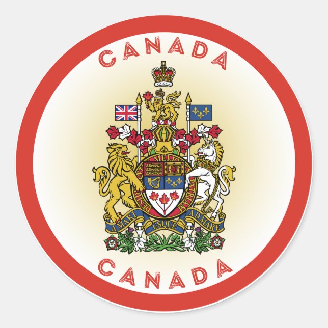 Adesivo Redondo Emblema do Patrimônio do Canadá (Frente)