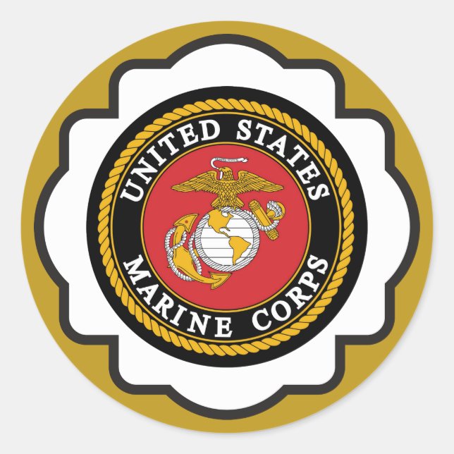 Adesivo Redondo Emblema do USMC (Frente)