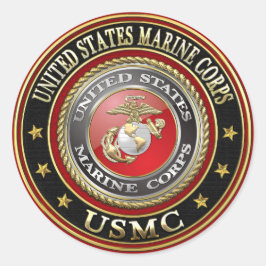 Adesivo Redondo Emblema do USMC [Edição Especial] [3D]