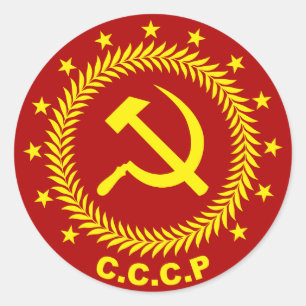 Adesivo Redondo Emblema falciforme do martelo CCCP
