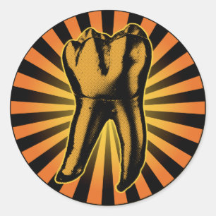 Adesivo Redondo Emblema gráfico do dente