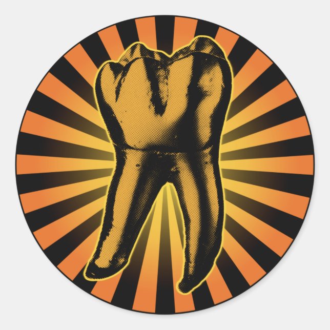 Adesivo Redondo Emblema gráfico dos dentes (Frente)