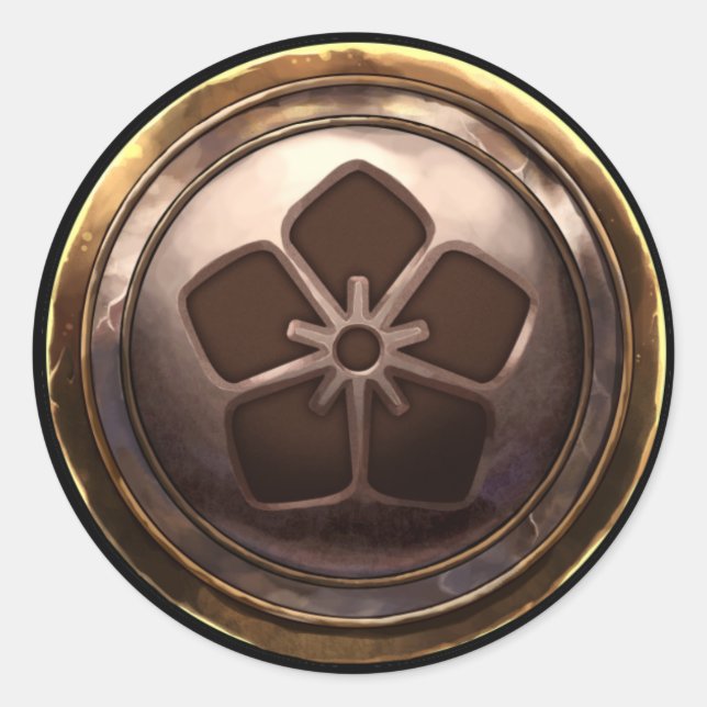 Adesivo Redondo Emblema Japonês (Kamon) (Frente)