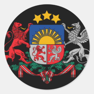 Adesivo Redondo emblema latvia