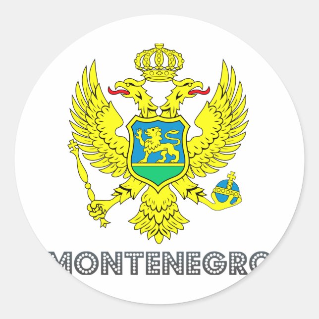 Adesivo Redondo Emblema montenegrino (Frente)