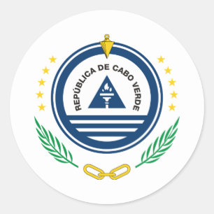 Adesivo Redondo Emblema nacional cabo-verdiano