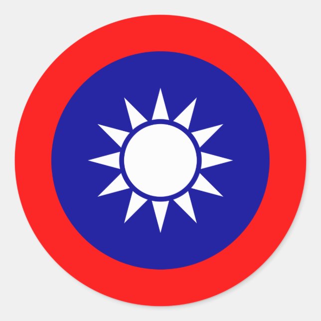 Adesivo Redondo Emblema Nacional de Taiwan, Taiwan (Frente)