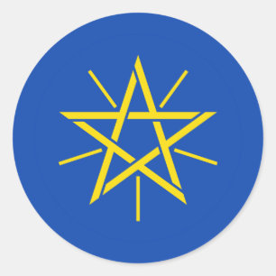 Adesivo Redondo Emblema nacional etíope, Etiópia