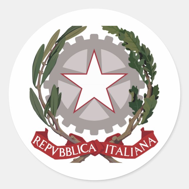 Adesivo Redondo Emblema nacional italiano (Frente)