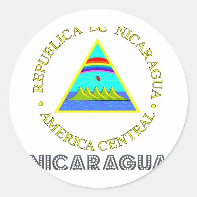 Adesivo Redondo Emblema nicaraguense (Frente)