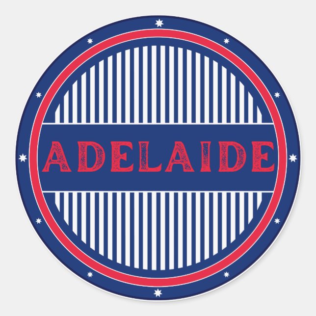 Adesivo Redondo Emblema Orgulho da Cidade de Adelaide – Identidade (Frente)