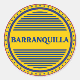 Adesivo Redondo Emblema Orgulho da Cidade de Barranquilla Identida