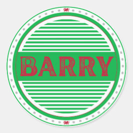 Adesivo Redondo Emblema Orgulho da Cidade de Barry – Identidade Ga