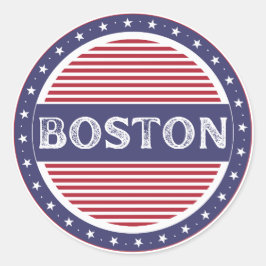 Adesivo Redondo Emblema Orgulho da Cidade de Boston – Identidade A