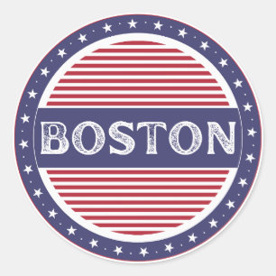 Adesivo Redondo Emblema Orgulho da Cidade de Boston – Identidade A