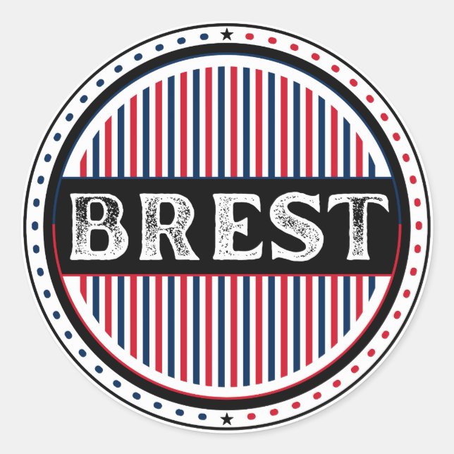 Adesivo Redondo Emblema Orgulho da Cidade de Brest – Identidade Fr (Frente)