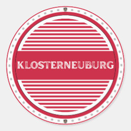 Adesivo Redondo Emblema Orgulho da Cidade de Klosterneuburg Identi