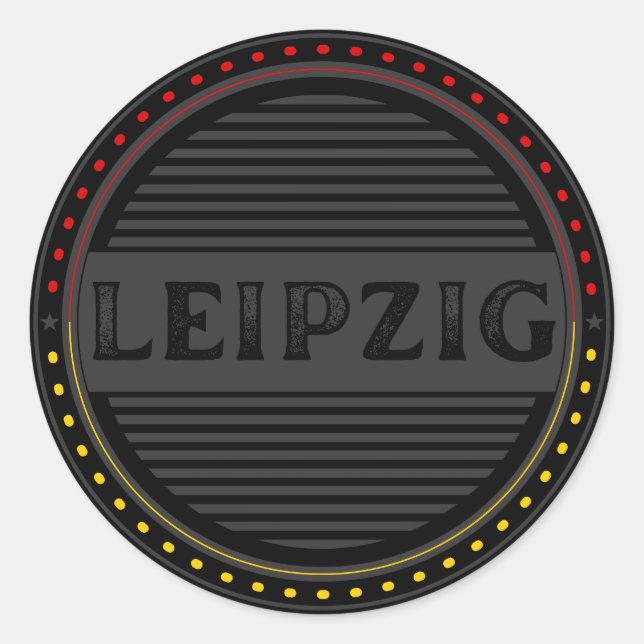 Adesivo Redondo Emblema Orgulho da Cidade de Leipzig – Identidade  (Frente)