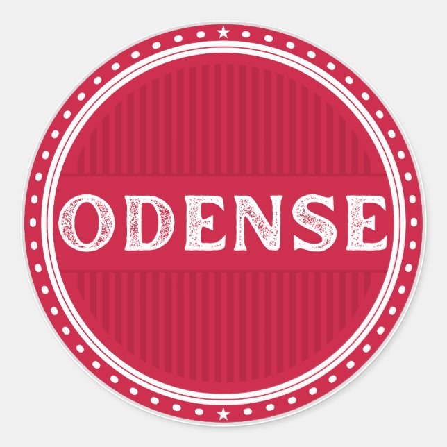 Adesivo Redondo Emblema Orgulho da Cidade de Odense – Identidade D (Frente)