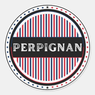 Adesivo Redondo Emblema Orgulho da Cidade de Perpignan – Identidad