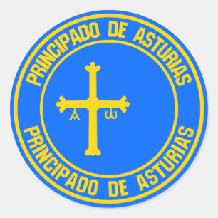 Adesivo Redondo Emblema redondo das Astúrias