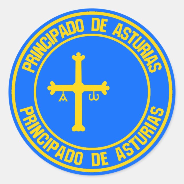 Adesivo Redondo Emblema redondo das Astúrias (Frente)
