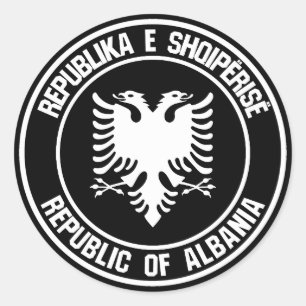 Adesivo Redondo Emblema redondo de Albânia