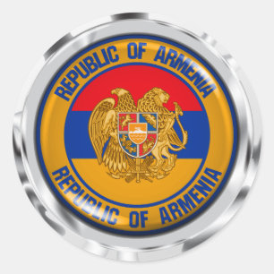 Adesivo Redondo Emblema redondo de Arménia