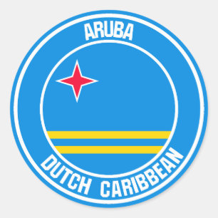 Adesivo Redondo Emblema redondo de Aruba