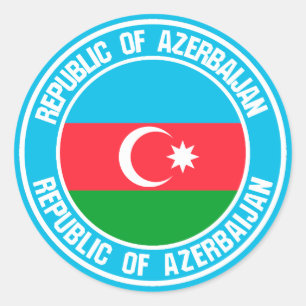 Adesivo Redondo Emblema redondo de Azerbaijan