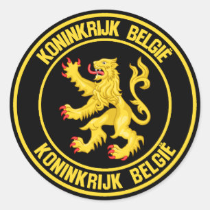 Adesivo Redondo Emblema redondo de Bélgica