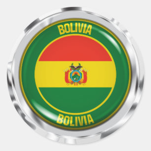 Adesivo Redondo Emblema redondo de Bolívia