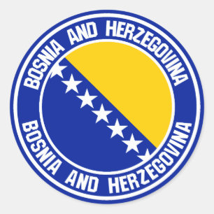 Adesivo Redondo Emblema redondo de Bósnia e de Herzegovina