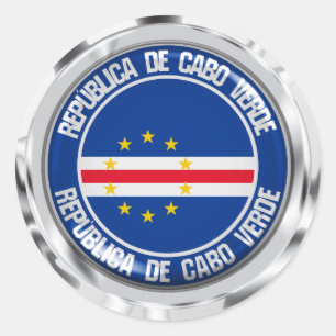 Adesivo Redondo Emblema redondo de Cabo Verde
