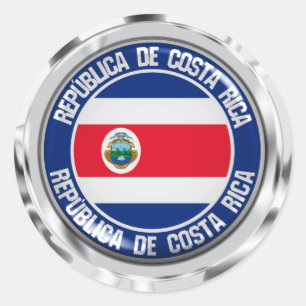 Adesivo Redondo Emblema redondo de Costa Rica