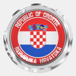 Adesivo Redondo Emblema redondo de Croatia