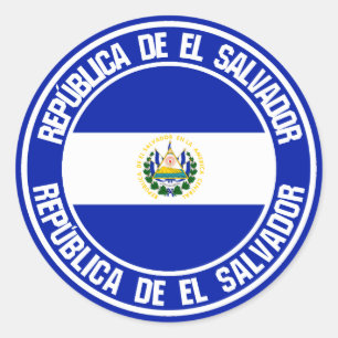 Adesivo Redondo Emblema redondo de El Salvador