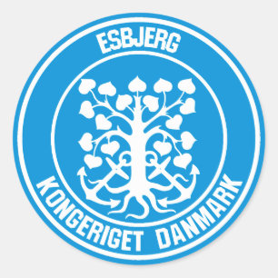 Adesivo Redondo Emblema redondo de Esbjerg