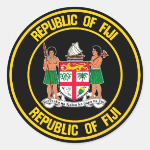 Adesivo Redondo Emblema redondo de Fiji